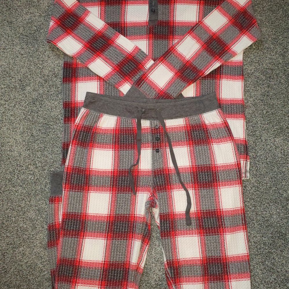 P.J. Salvage Live Life Cozy Thermal Ski Jammie Pajama Set  Small
